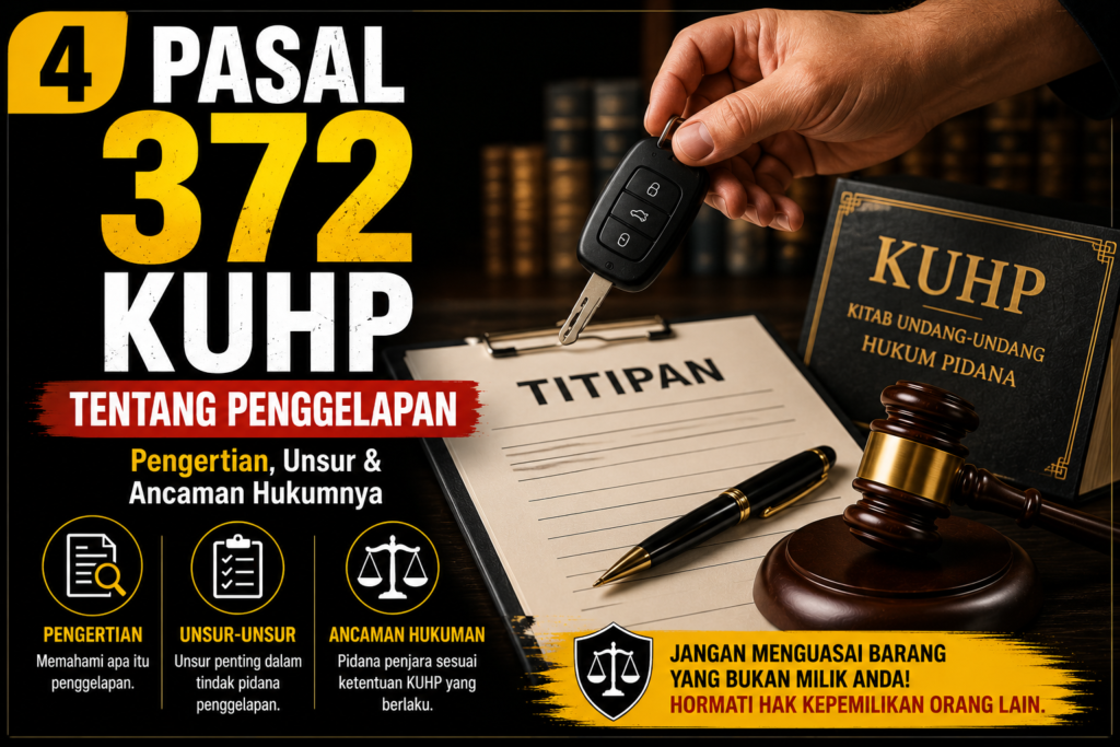 Pasal 372 KUHP Tentang Penggelapan: Pengertian, Unsur, dan Ancaman Hukumnya