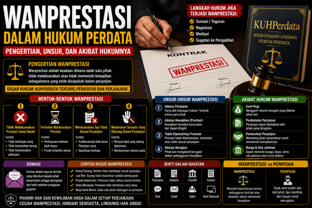 Wanprestasi Dalam Hukum Perdata: Pengertian, Unsur, dan Akibat Hukumnya