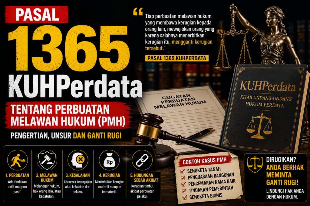 Pasal 1365 KUHPerdata Tentang Perbuatan Melawan Hukum (PMH): Pengertian, Unsur, dan Ganti Rugi